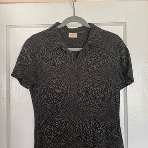 Adorable vintage button-down polka-dot dress